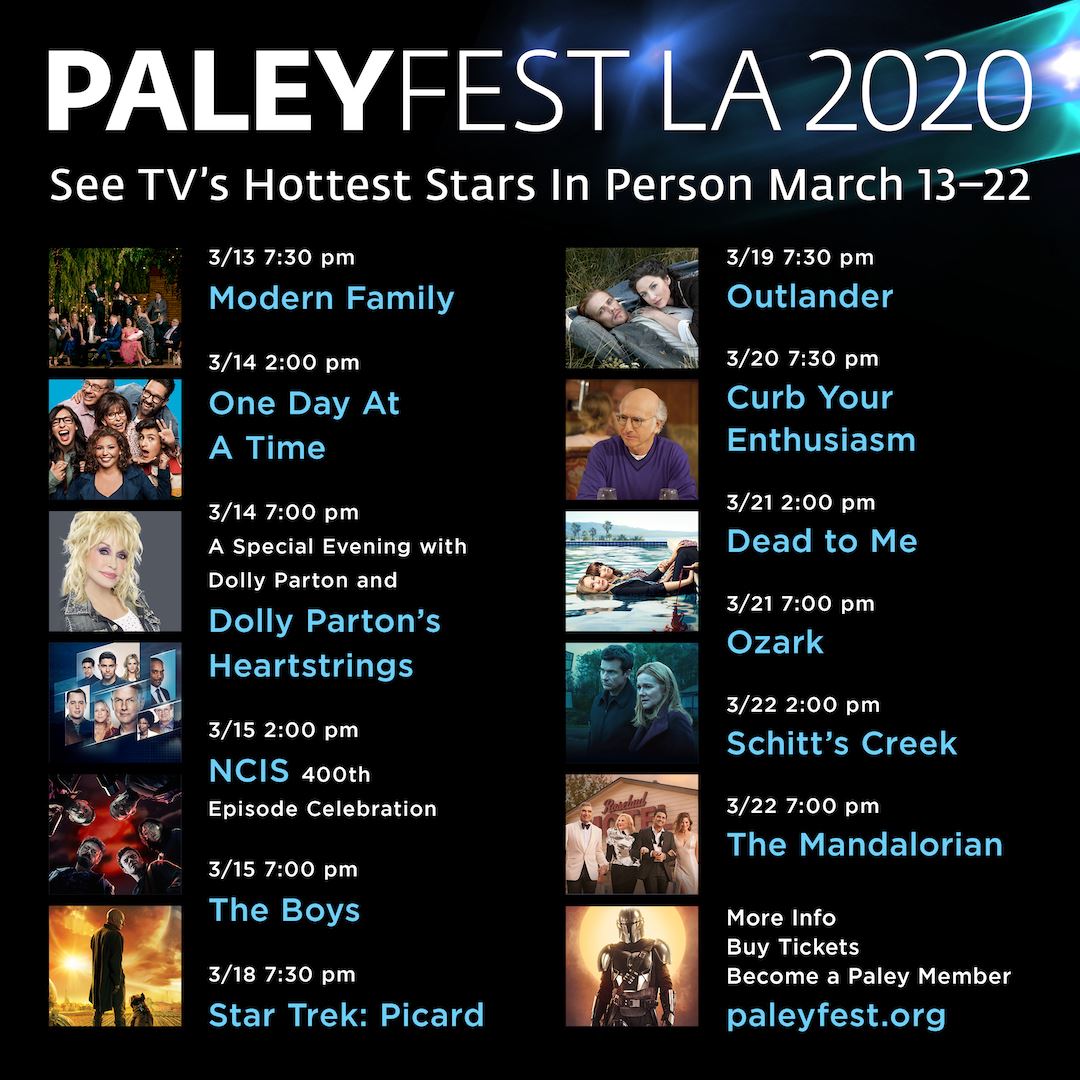 Paleyfest LA 2020 Lineup Announced